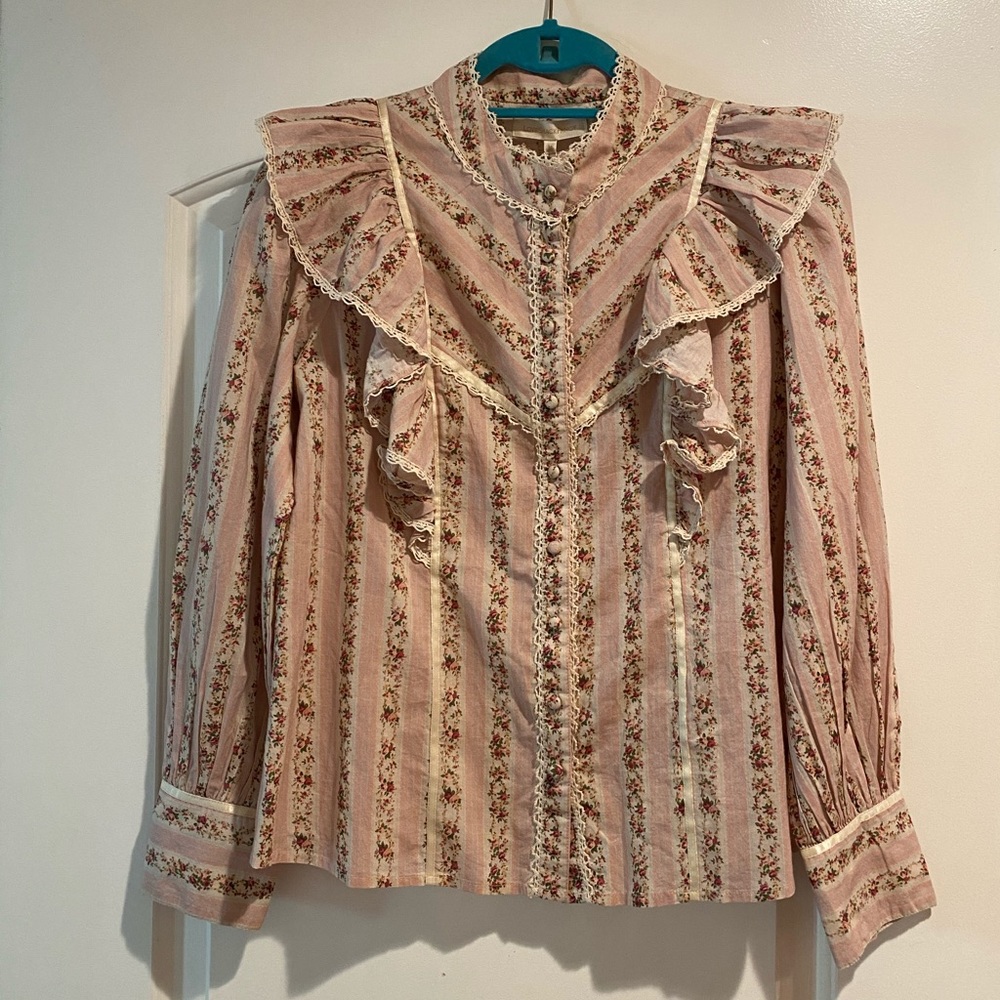 LoveShackFancy Beatrix Ruffled Top